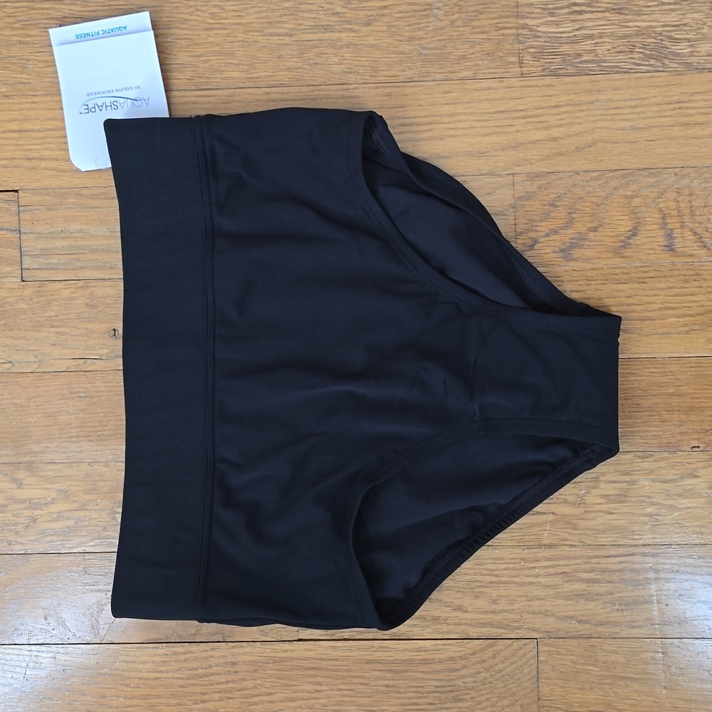 High-Waist Black Swim Bottoms